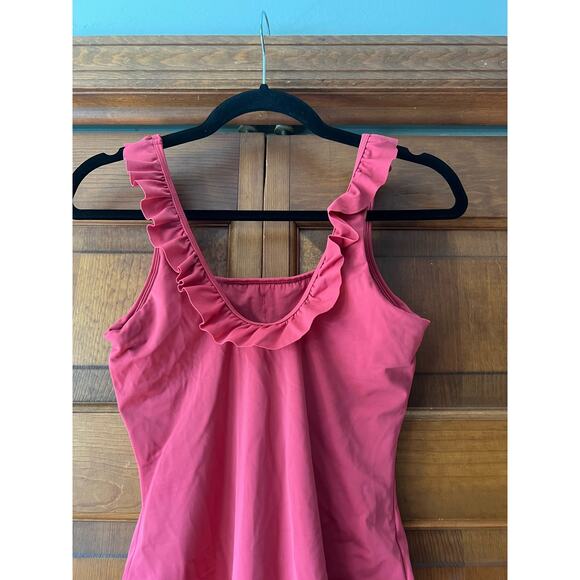 NWT Andie Women's The Hydra One Piece Swimsuit Ruffle Rosette Pink Size S - Picture 7 of 14